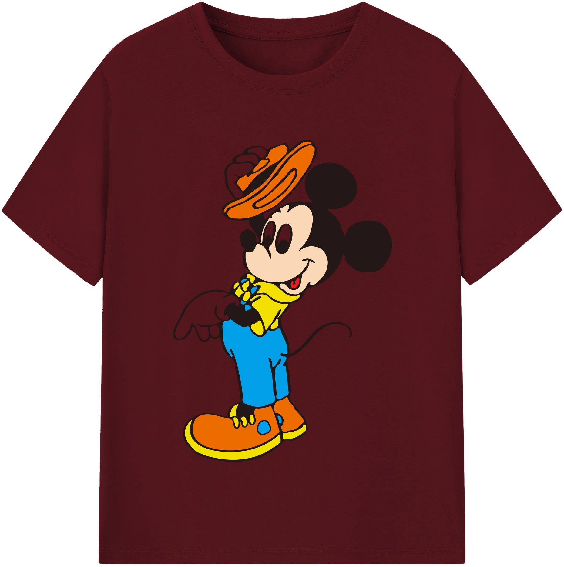 （画像用） ミッキーマウス Mickey Mouse 綿100％半袖Tシャツ（フロントプリント）